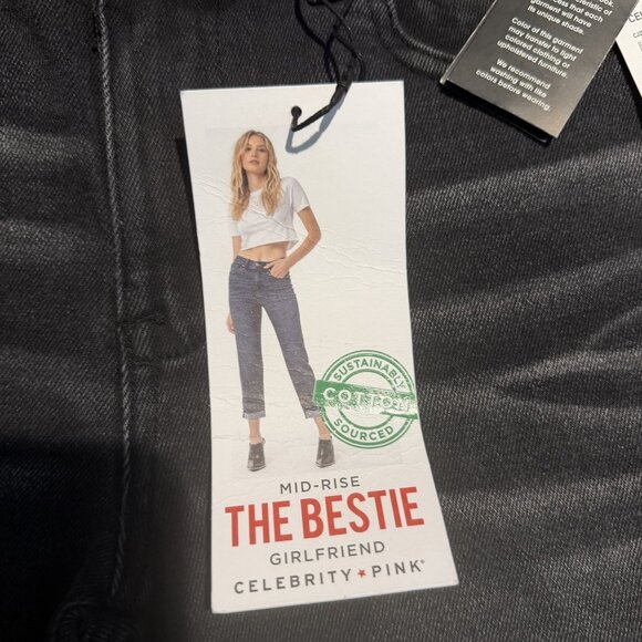 NWT Celebrity Pink The Bestie Mid-Rise Girlfriend Jeans 5/27 Sustainably Sourced - Picture 11 of 14
